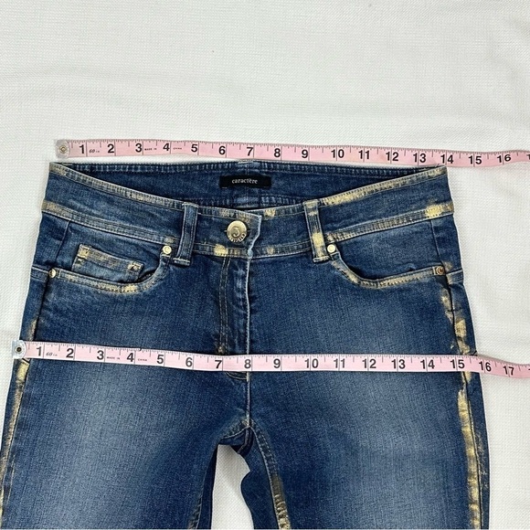 Caractere Milano Italy Women’s size 6 Gold Trim Skinny Stretch Jeans - Picture 12 of 16